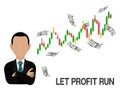 An investor let the stock to make more profit by itself Royalty Free Stock Photo