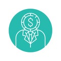 Investor line icon. Business crowdfunding and Finance