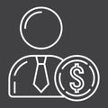 Investor line icon, business and finance