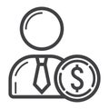 Investor line icon, business and finance