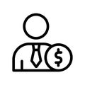 investor line icon illustration vector graphic