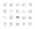 Investor line icons collection. Capital, Equity, Returns, Stocks, Dividends, Portfolio, Bonds vector and linear