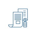 Investor memorandum line icon concept. Investor memorandum flat vector symbol, sign, outline illustration.