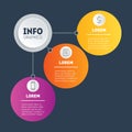 Investor presentation with 3 steps. Best for slideshow or business presentation with three parts. Example of infographics - how to