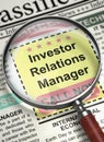 Investor Relations Manager Wanted. 3D.