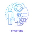 Investors blue gradient concept icon