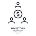 Investors or stakeholders concept editable stroke outline icon isolated on white background flat vector illustration. Pixel