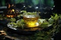 invigorating elegance: Kettle of tea, brewing, a cup of tranquil tea, capturing serenity and flavor in every sip