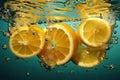 Invigorating Lemon slices water. Generate Ai