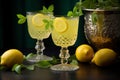 Invigorating Limoncello cocktail. Generate Ai