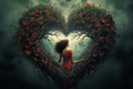 Invigorating Love nature heart. Generate Ai