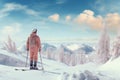 Invigorating Person ski resort. Generate AI