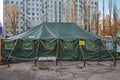 Invincibility points - tents where heat, water, electricity, mobile communication, etc. are provided Royalty Free Stock Photo