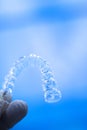 Invisible dental aligner brackets Royalty Free Stock Photo