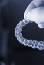 Invisible dental teeth aligners Royalty Free Stock Photo