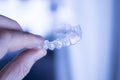 Invisible dental teeth aligners Royalty Free Stock Photo