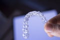 Invisible dental teeth aligners Royalty Free Stock Photo