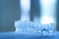 Invisible dental teeth brackets aligners braces retainers Royalty Free Stock Photo