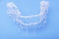 Invisible dental teeth brackets tooth aligners plastic braces dentistry retainers to straighten teeth Royalty Free Stock Photo