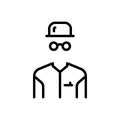 Black line icon for Invisible, unseeable and hat Royalty Free Stock Photo