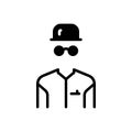 Black solid icon for Invisible, unseeable and goggles Royalty Free Stock Photo