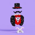 Invisible magician and the rabbit 3d generated Royalty Free Stock Photo