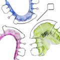 Invisible retainer and different braces Royalty Free Stock Photo