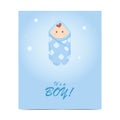 Invitation baby shower is a boy. Vector illustration Royalty Free Stock Photo