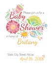 Invitation babyshower card flower theme vector