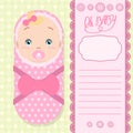 Invitation background with a cute baby, lettering