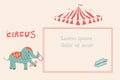 invitation banner with cartoon elephant with ring