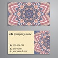 Invitation, business card or banner with text template. Round