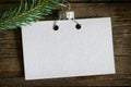 Invitation business empty card on the Christmas tree abstract background concept