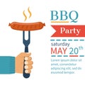 Invitation card on barbecue