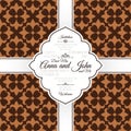 Invitation card with brown french pattern