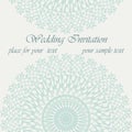 Invitation card with delicate crochet lace round ornament Royalty Free Stock Photo