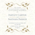 Invitation Card with Floral borders on Seamless Background