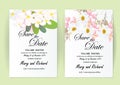 Invitation card flowers concept come with pink color tree flower bouquet cherry blossom,cosmos,and Royalty Free Stock Photo