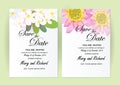 Invitation card flowers concept come with pink color tree flower bouquet cherry blossom,cosmos,and Royalty Free Stock Photo