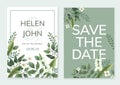 Invitation card with a green theme