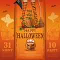 Invitation card for a Halloween night party Royalty Free Stock Photo