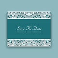 Invitation card with lace border ornament Royalty Free Stock Photo