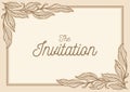 Invitation card leaf ornament