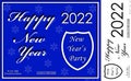 Invitation card - New Year`s party. Happy New Year 2022. COVID-19 free zone. Design of a postcard or ticket