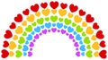 Rainbow Arch Hearts Valentines Day Royalty Free Stock Photo