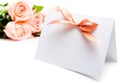 Invitation card and roses Royalty Free Stock Photo