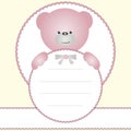 Invitation card with teddy bear