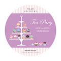 Invitation card with cupcakes stand.