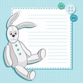 Invitation card with ÃÂute cartoon rabbit