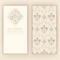 Invitation, cards with ethnic arabesque elements. Arabesque style design. Business cards. Royalty Free Stock Photo